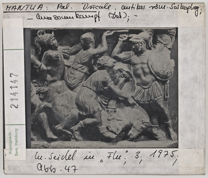 Vorschaubild Mantua: Pal. Ducale, antiker röm. Sarkophag; Amazonenkampf Detail Diasammlung